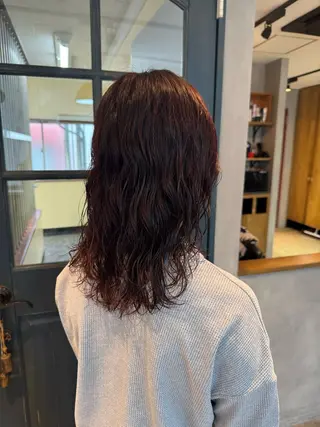 ミディアム カラー パーマ 5 Five 椎葉 智佳のヘアスタイル