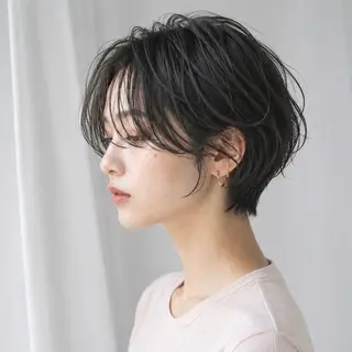 ショート パーマ 大山杏奈/ショート パーマ/カットモデルのヘアスタイル