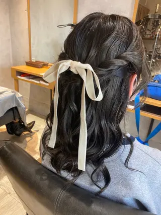 セミロング ヘアアレンジ 🎀大人女性の為の ニュアンスヘア🎀のヘアスタイル