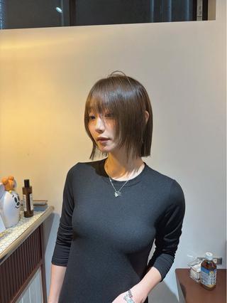 ショート カラー ヘアアレンジ 透明感カラー レイヤーカット 大和のヘアスタイル