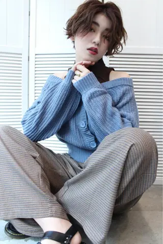 ショート カラー レイヤー/髪質改善 /山永圭介のヘアスタイル