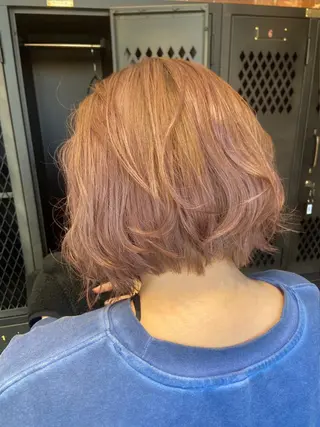 ショート カラー パーマ ヘアアレンジ メンズ キッズ ネイル マツエク・マツパ アイブロウ 久木原 ゆりのヘアスタイル