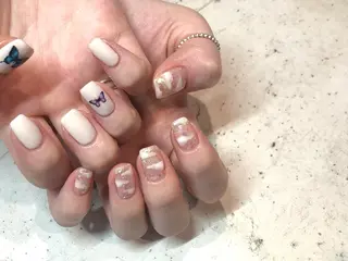 ネイル 韓国/ワンホン/長さ 出しつけ放題🎀のネイルデザイン