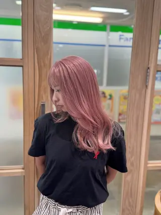 セミロング カラー 💛ブリーチカラー /ブリーチ縮毛💛のヘアスタイル