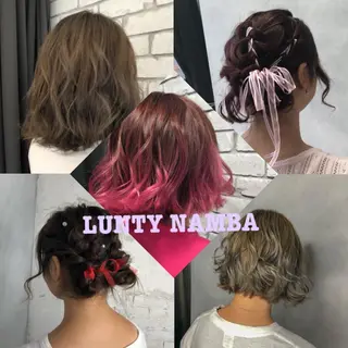 ミディアム カラー Acchon/心斎橋 💚ダブルカラーのヘアスタイル