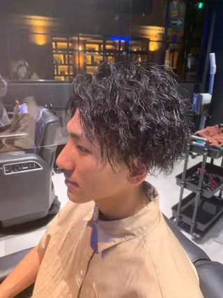ミディアム 阿部 春道のヘアスタイル