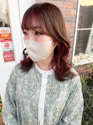 ミディアム カラー YURAGI🤍 SAEのヘアスタイル