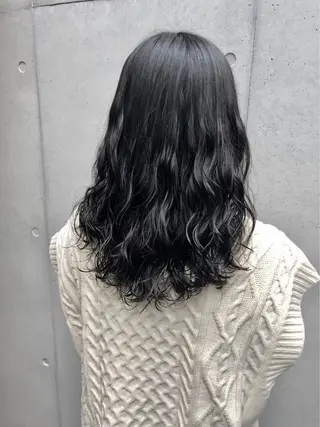 セミロング パーマ ボブパーマコテ巻き風 パーマNo1深江秀平のヘアスタイル