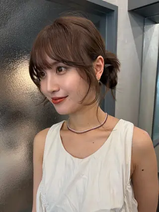 セミロング カラー Saki/レイヤー/ 柔らかカラーのヘアスタイル