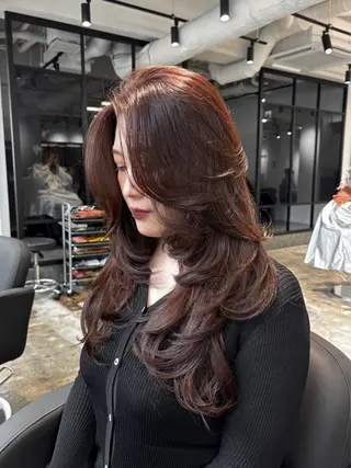 ロング karin🪩海外風 バタフライカットのヘアスタイル
