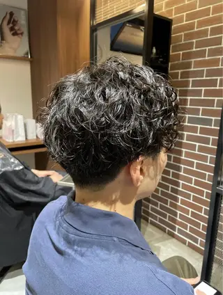 ショート パーマ メンズ フェード/ショート メンズ特化/怜哉のヘアスタイル