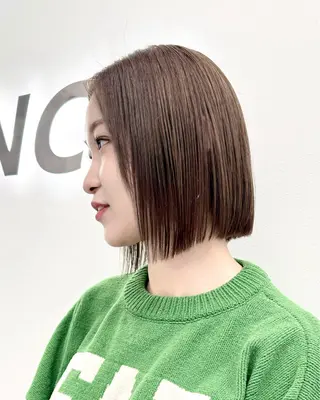 ミディアム カラー ヘアアレンジ 縮毛矯正🤍 盛れるボブ/ひかりのヘアスタイル