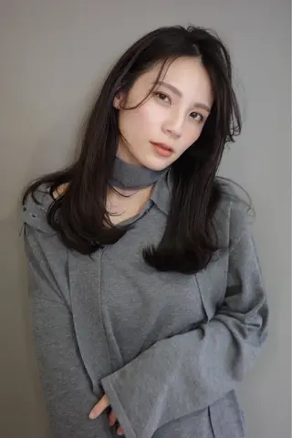セミロング カラー 心斎橋韓国ボブ 好原良真のヘアスタイル
