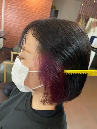 ショート カラー 💜推しインナー カラー/菊池柊真💜のヘアスタイル