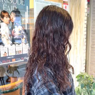ロング パーマ 横浜パーマ🌐ボブ✨ 暖色カラーもえかのヘアスタイル