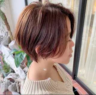 ショート カラー 髪質改善・ボブ・ ショート 丸毛一輝のヘアスタイル