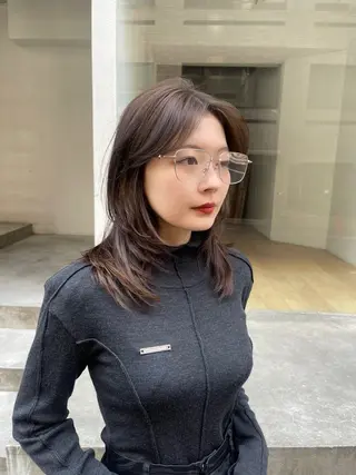 ミディアム 透明感カラー/ レイヤー🤎mamiのヘアスタイル
