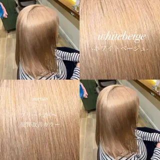 セミロング 🎀ハイトーン/ 艶カラー/夕月🎀のヘアスタイル