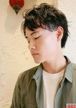 ショート パーマ メンズ 徳永 博志のヘアスタイル
