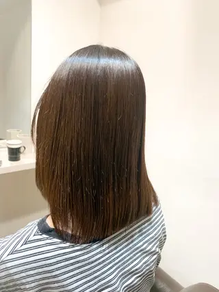 ミディアム パーマ ブリーチでもできる 縮毛矯正相原慎🌈のヘアスタイル