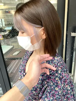 セミロング カラー レイヤーカット 赤み消し　店長/大和のヘアスタイル