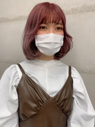 ミディアム カラー 透明感カラー✂︎ /縮毛矯正/YUKAのヘアスタイル