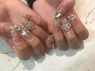 ネイル 韓国/ワンホン/長さ 出しつけ放題🎀のネイルデザイン