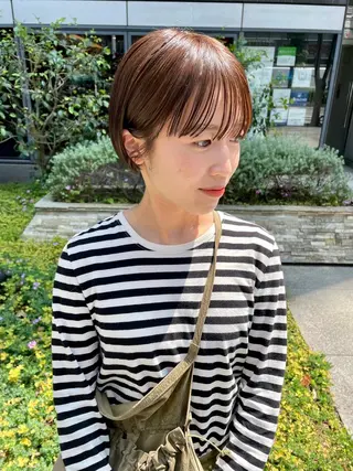 ショート カラー パーマ ヘアアレンジ メンズ キッズ ネイル マツエク・マツパ アイブロウ tatsumi/ボブ ウルフ/レイヤーのヘアスタイル