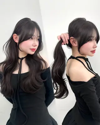 セミロング カラー 🇰🇷韓国風くびれ ヘア🇰🇷中村優大のヘアスタイル