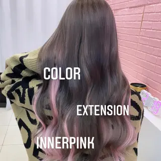 ロング カラー エクステ🩵ブリーチ 韓国ヘア🩵KAEのヘアスタイル