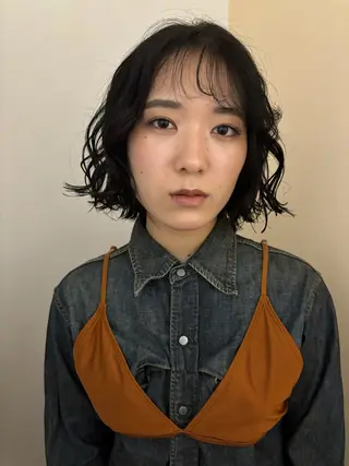パーマ ブリーチなしカラー/ ボブ//おとは🌱のヘアスタイル
