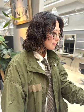 ミディアム パーマ tetohair 森田浩平のヘアスタイル