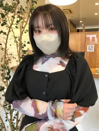 ミディアム カラー パーマ ヘアアレンジ ❣️倉敷❣️美髪 カラー能登一成のヘアスタイル