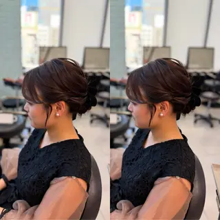 ミディアム ヘアアレンジ 梅田茶屋町ヘアセット 🎀RIONA🎀のヘアスタイル