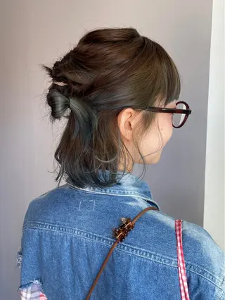 ミディアム カラー 堀籠 あかりのヘアスタイル