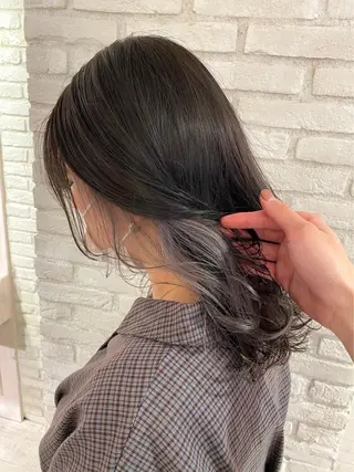 セミロング カラー 新宿/韓国風レイヤー 髪質改善/渋谷直樹のヘアスタイル