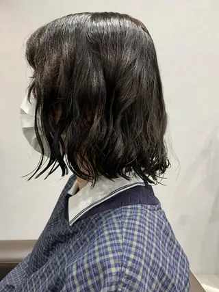 ミディアム パーマ ボブパーマコテ巻き風 パーマNo1深江秀平のヘアスタイル