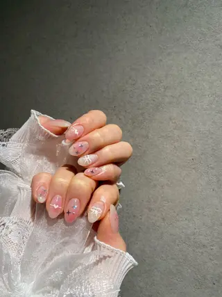 ネイル I-nailロング /ワンホン/キラキラのネイルデザイン