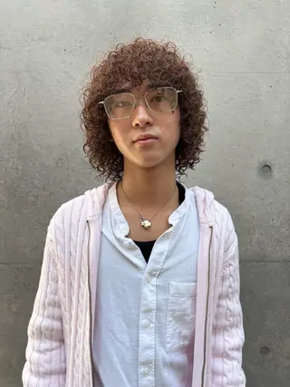 セミロング カラー パーマ メンズ専門ブリー チカラー⚡️リュウジのヘアスタイル