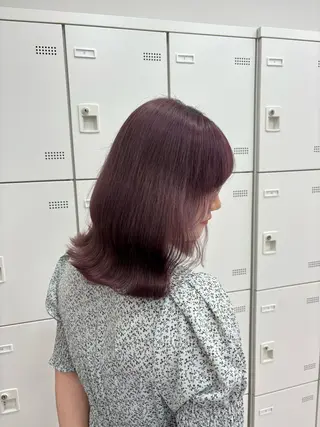 ミディアム カラー 抜け感レイヤー︴ ニュアンスカラーのヘアスタイル
