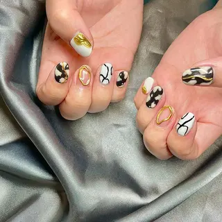ミディアム カラー パーマ ヘアアレンジ メンズ キッズ ネイル マツエク・マツパ アイブロウ el. by Aoのネイルデザイン