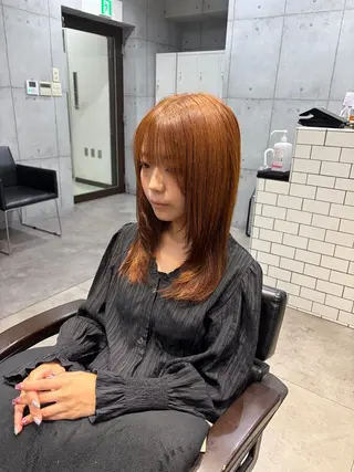 ミディアム カラー モデル募集 リナ⚡️newi池袋のヘアスタイル