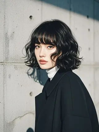 ミディアム ウルフカット 811 大阪梅田 ウルフのヘアスタイル