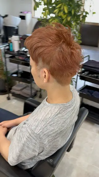 ショート カラー パーマ ヘアアレンジ メンズ ❤️可愛いハイトーン を造る❤️AKIRAのヘアスタイル