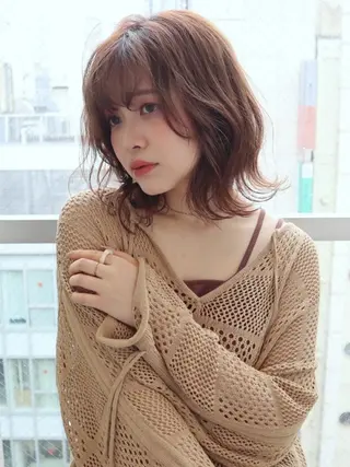 ミディアム 髪質改善ストレート/ 艶カラー店長河井雄貴のヘアスタイル