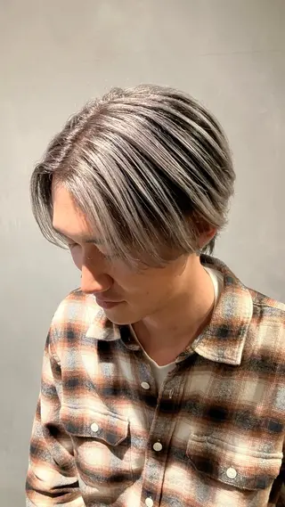 カラー メンズ メンズバレイヤージュ シャドウパーマのヘアスタイル