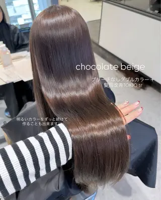 セミロング カラー ヘアセット/レイヤー 赤み消し/はるかのヘアスタイル