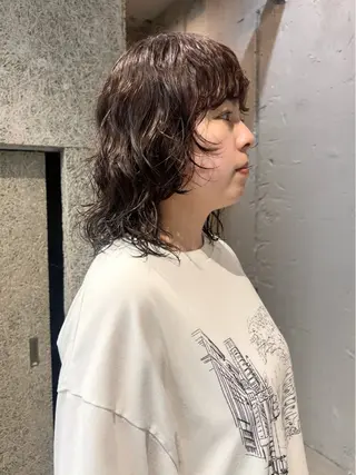 ミディアム パーマ 松永 なつみのヘアスタイル