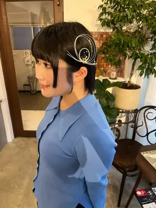 ショート 柴田 さくら/カットパーマのヘアスタイル