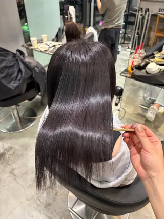 ミディアム カラー 縮毛矯正/暖色カラー 美花🐰🎀のヘアスタイル